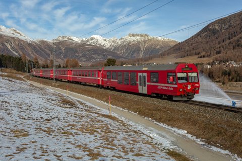 ABe 8/12 1756: RhB BDt Neva 1756 / Pontresina (GR/CH)