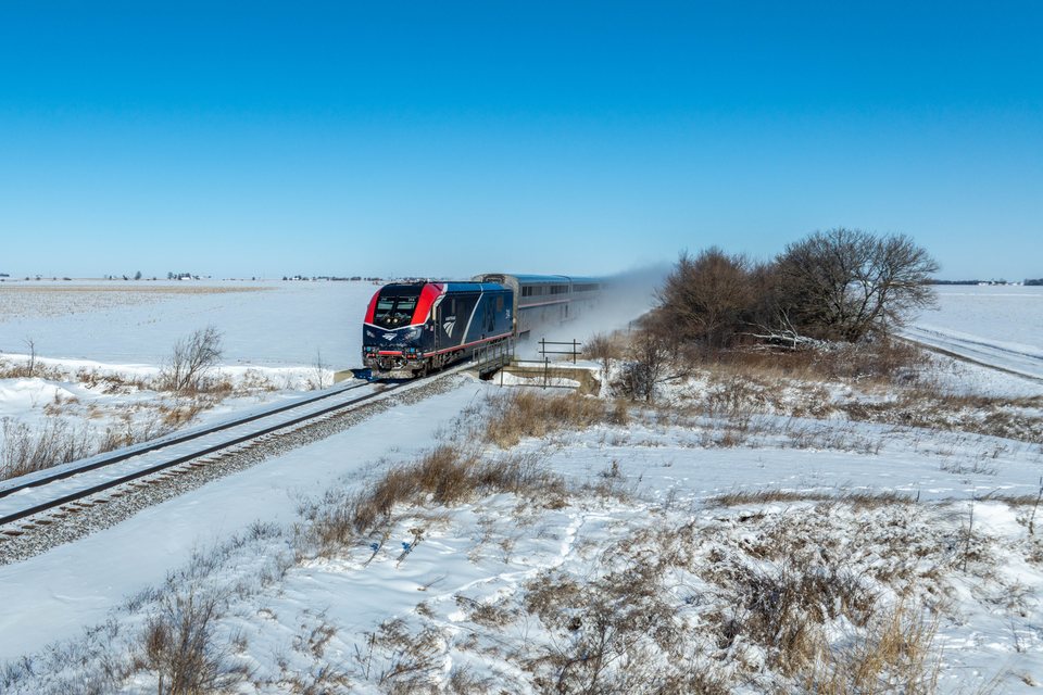 Amtrak ALC-42 314 at Leverett, Il, USA