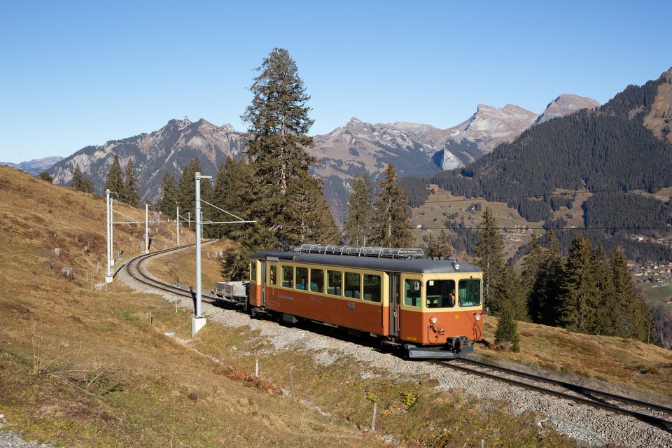 BLM (Bergbahn Lauterbrunnen–Mürren): BLM BDe 4/4 21 / Winteregg (BE/CH)