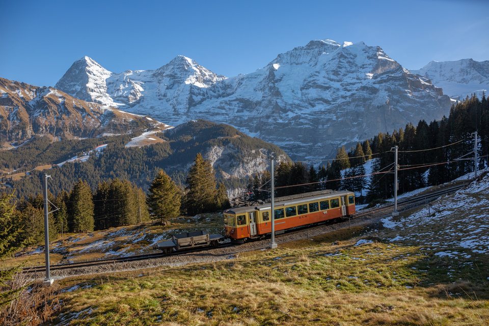 BLM (Bergbahn Lauterbrunnen–Mürren): BLM BDe 4/4 21 / Winteregg (BE/CH)
