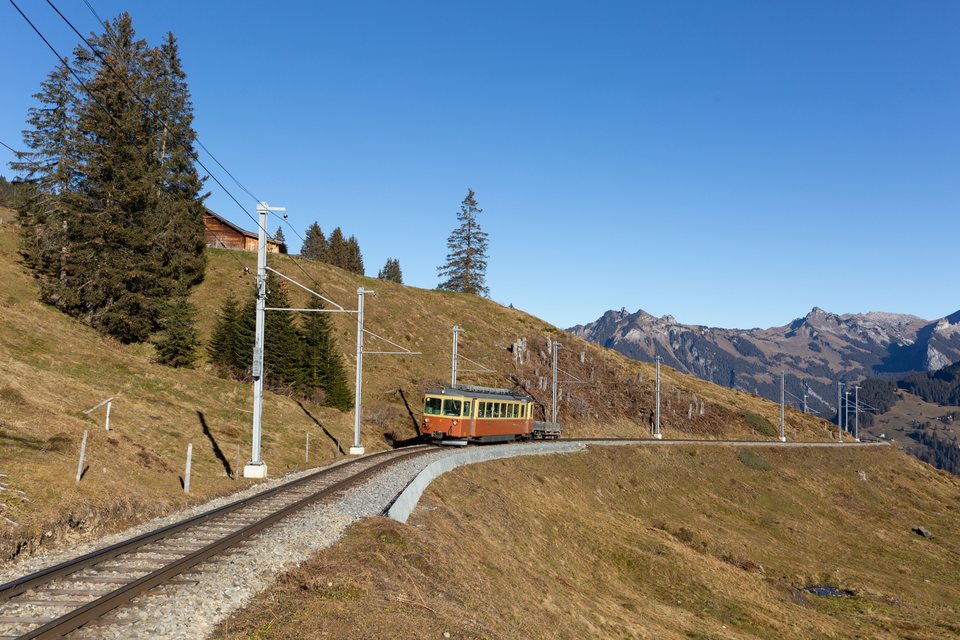 BLM (Bergbahn Lauterbrunnen–Mürren): BLM BDe 4/4 21 / Winteregg (BE/CH)