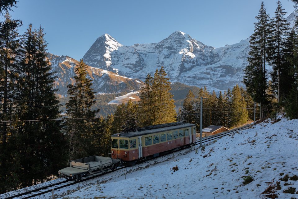 BLM (Bergbahn Lauterbrunnen–Mürren): BLM BDe 4/4 23 / Winteregg (BE/CH)