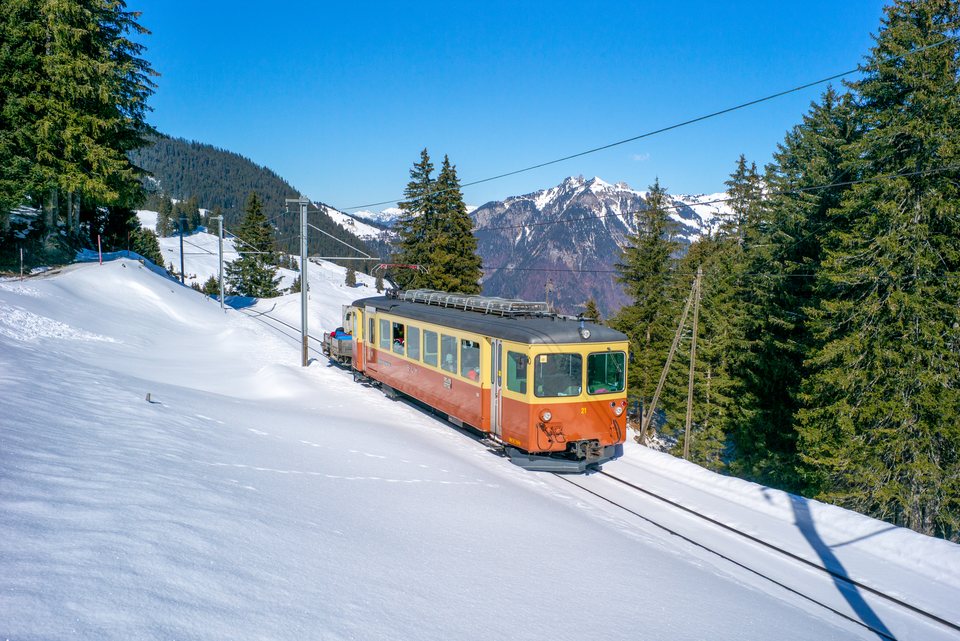 BLM (Bergbahn Lauterbrunnen–Mürren): BLM Be 4/4 21 (Winteregg, BE/CH)