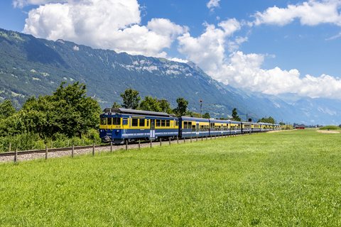 BOB (Berner Oberland Bahn): BOB ABeh 4/4 II 313 (Flugplatz Interlaken, BE/CH)