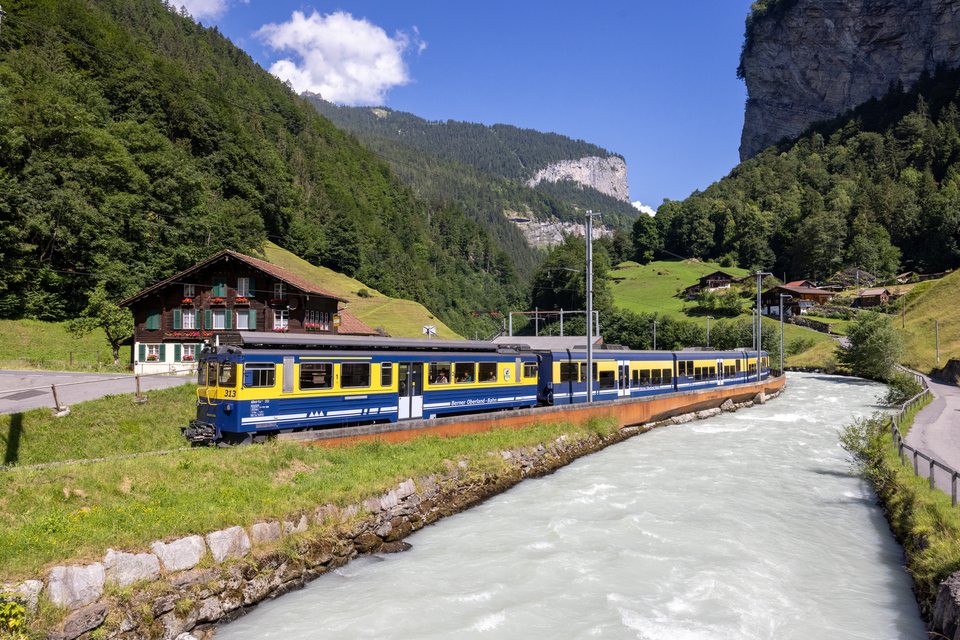BOB (Berner Oberland Bahn): BOB ABeh 4/4 II 313 (Lauterbrunnen, BE/CH)