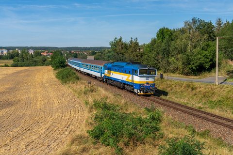 ČD (České dráhy): CD 754 057 at Nýřany, Plzeň, CZ