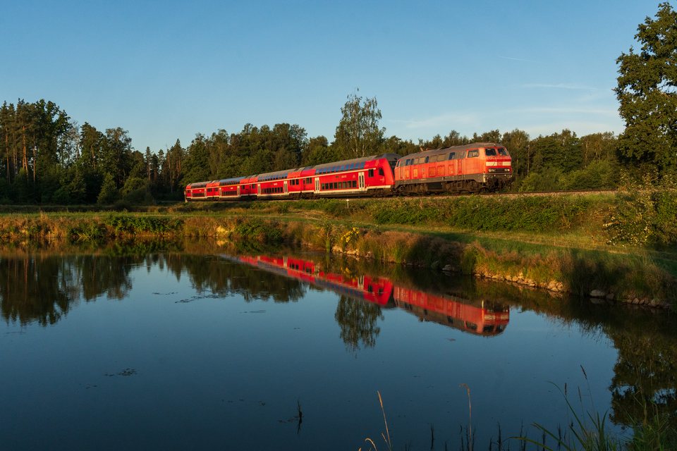 DB 218 404 at Wiesau, BY, DE