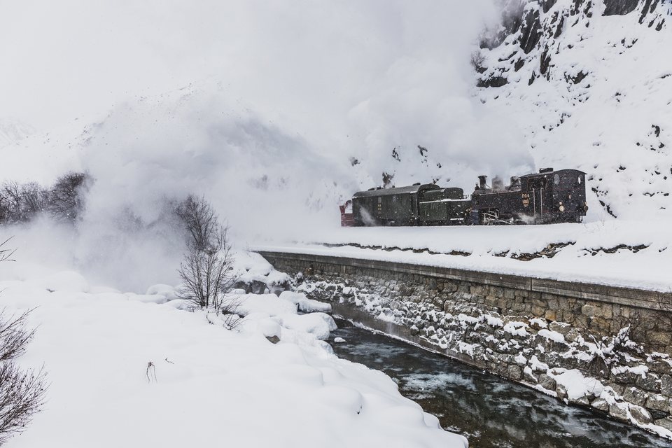 Xrotd R12, HG 3/4 4 (DFB (Dampfbahn Furka Bergstrecke)): Fotofahrt R12 (Realp, CH)