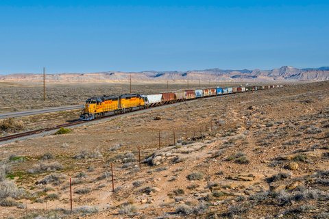 EMD SD40N 1640: UP SD40N 1640 and 1605 - Crescent Junction, Utah (USA)