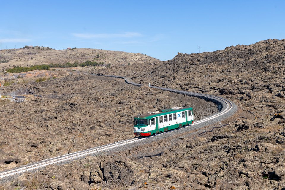 FCE (Ferrovia Circumetnea): FCE Ade 38 at Bronte, Sicily, Italy
