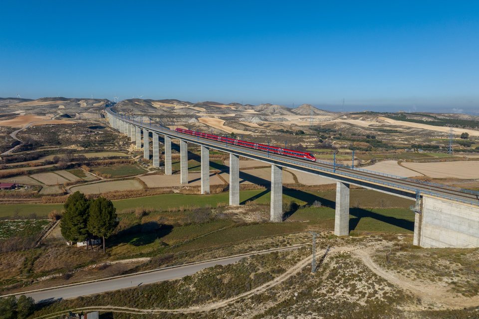FS ETR 400 at Fuentes de Ebro, Aragon, Spain