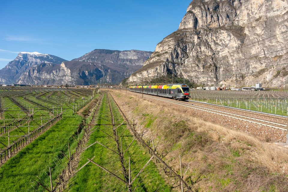 FS ETR 470 144 at Mezzocorona, Autonomous Province of Trento