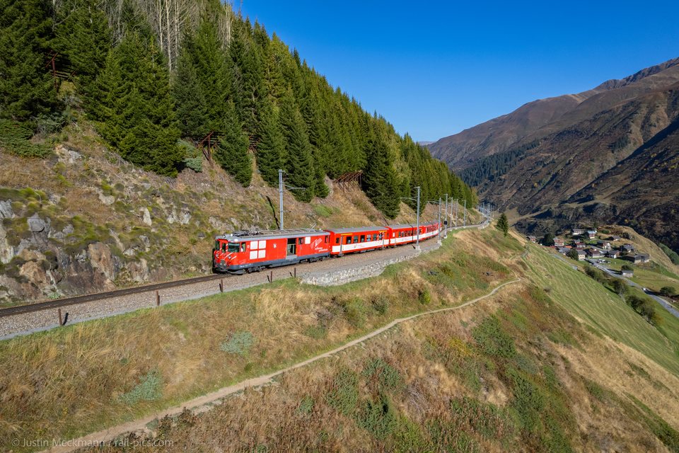 Deh 4/4 BVZ 21 (MGB (Matterhorn Gotthard Bahn)): MGB Deh 4/4 21 Typ BVZ (Oberalppass, UR/CH)