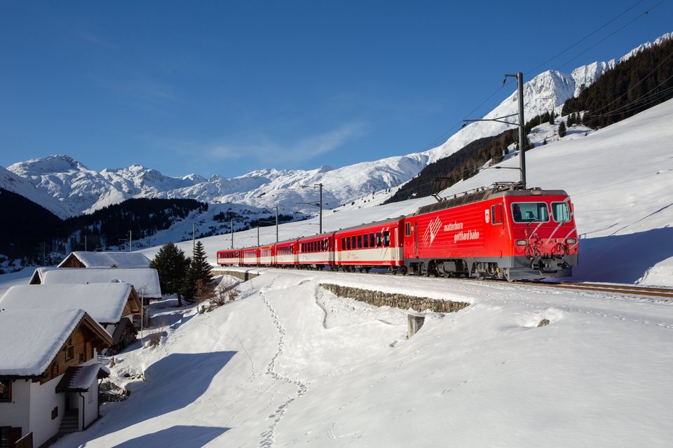 MGB (Matterhorn Gotthard Bahn): MGB HGe 4/4 II 103 / Sedrun (GR/CH)