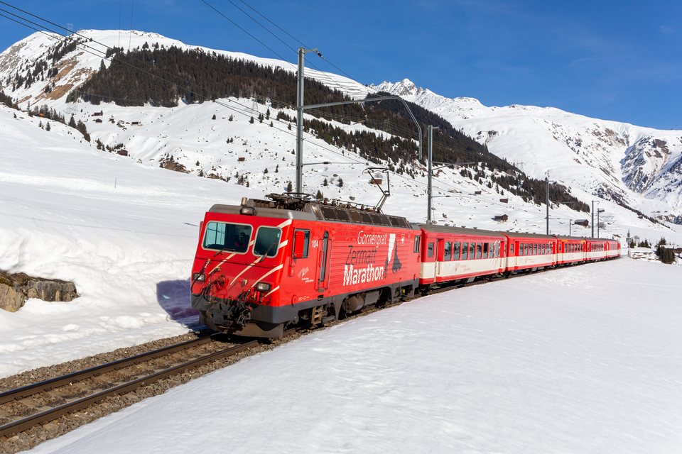 MGB (Matterhorn Gotthard Bahn): MGB HGe 4/4 II 104 / Rueras GR