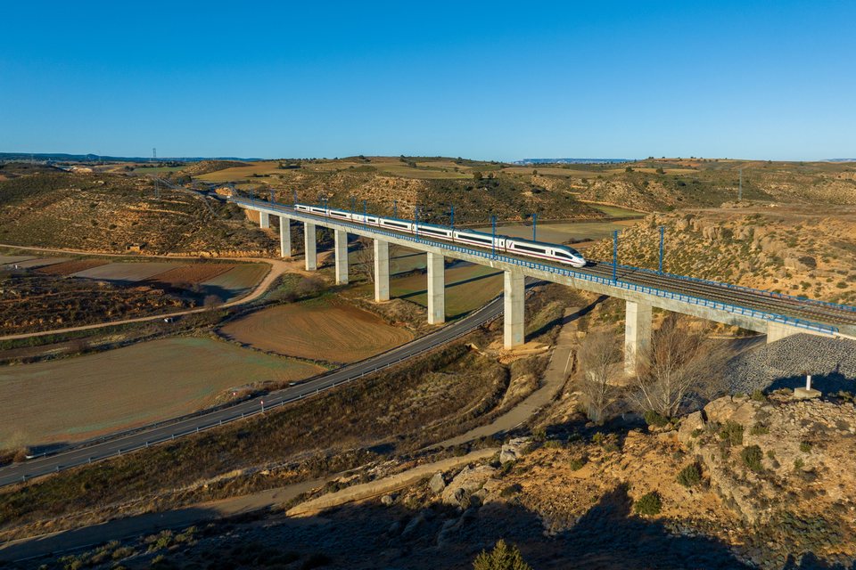 Renfe AVE S103 at Alconchel de Ariza, Aragon, Spain
