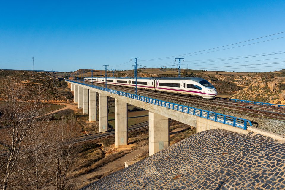 Renfe AVE S103 at Alconchel de Ariza, Aragon, Spain