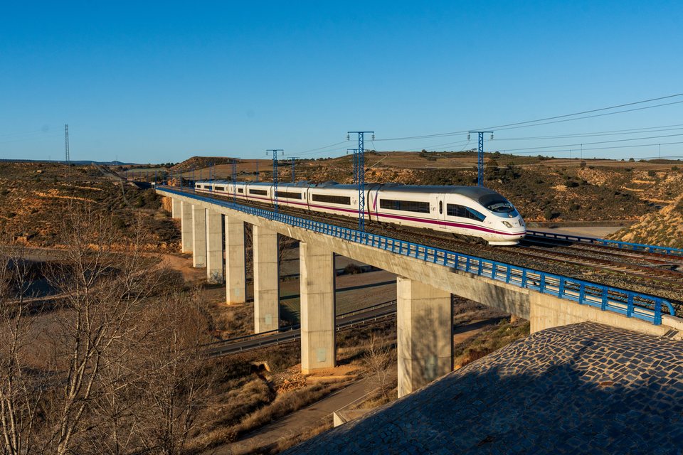 Renfe AVE S103 at Alconchel de Ariza, Aragon, Spain