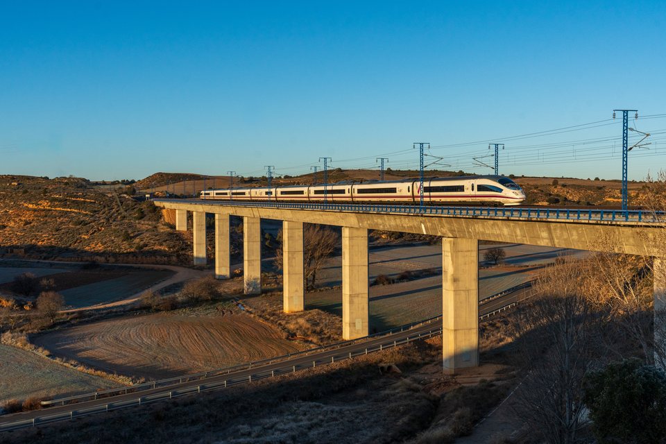 Renfe AVE S103 at Alconchel de Ariza, Aragon, Spain