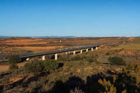 Renfe AVE S103 at Cabolafuente, Aragon, Spain