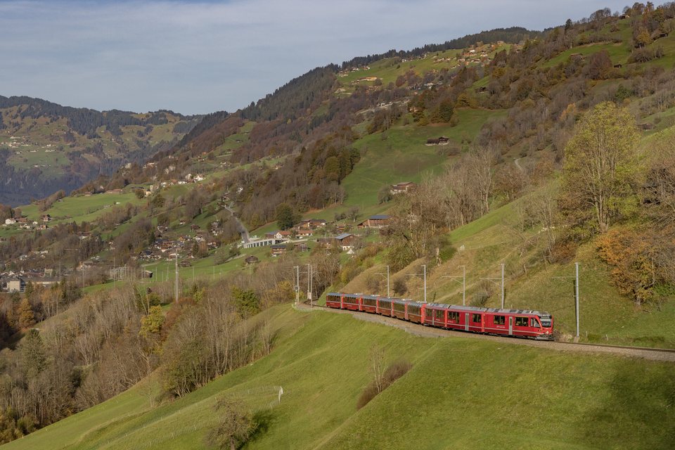 RhB: ABe 8/12 3503 / CH-Saas im Prättigau
