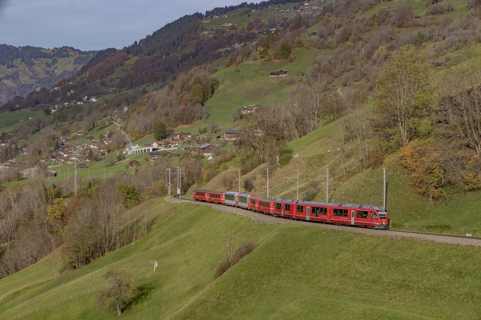 RhB: ABe 8/12 3505 / CH-Saas im Prättigau