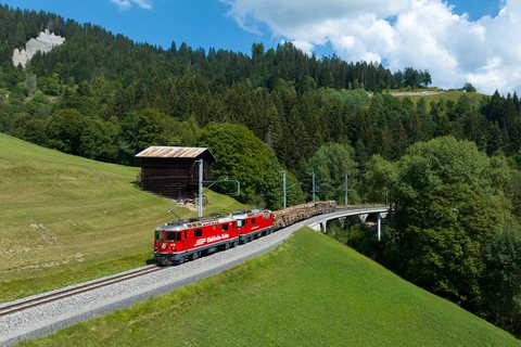 RhB Ge 4/4 II 618 + 617 - Peist GR/CH