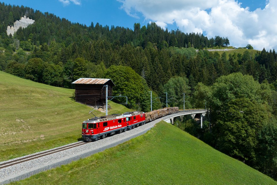 RhB Ge 4/4 II 618 + 617 - Peist GR/CH