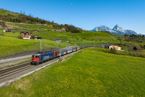 SBB Cargo Re 620 016 at Goldau, SZ, CH