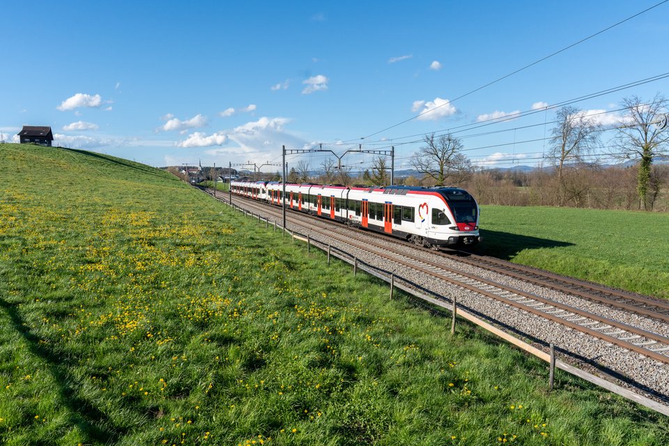 SBB RABe 521 012 at Oberrüti, AG, CH