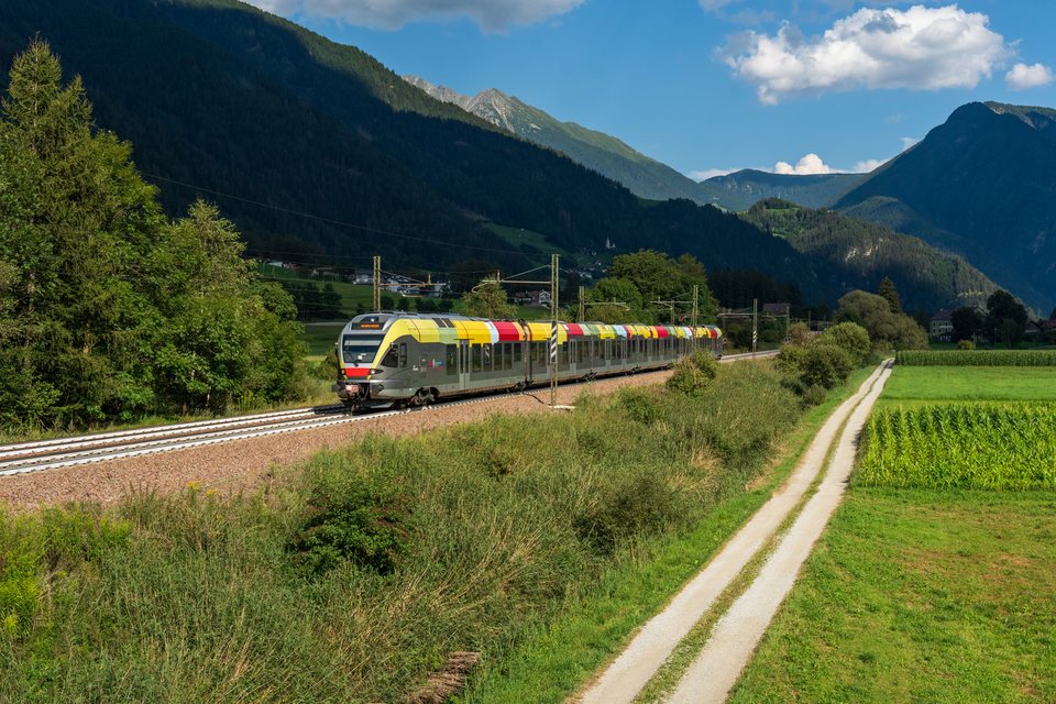 Trenitalia ETR 170 at Freienfeld, South Tyrol, Italy